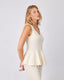 Cream Top Peplum Style