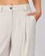 Beige Pants Elastic Waist