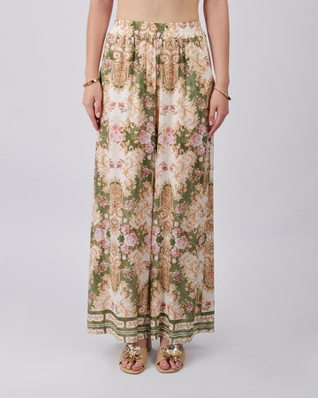 Green Pants With Green Flowers