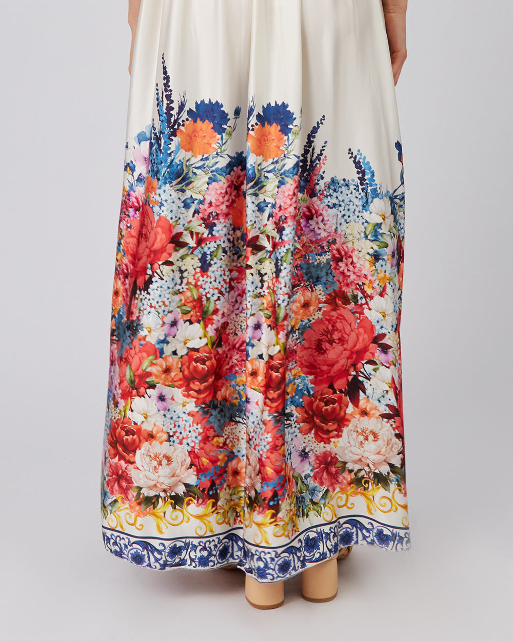 Cream Dress With Orange Flowers