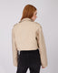 Beige Biker Crop Jacket