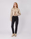 Beige Biker Crop Jacket