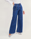 Blue denim wide pants