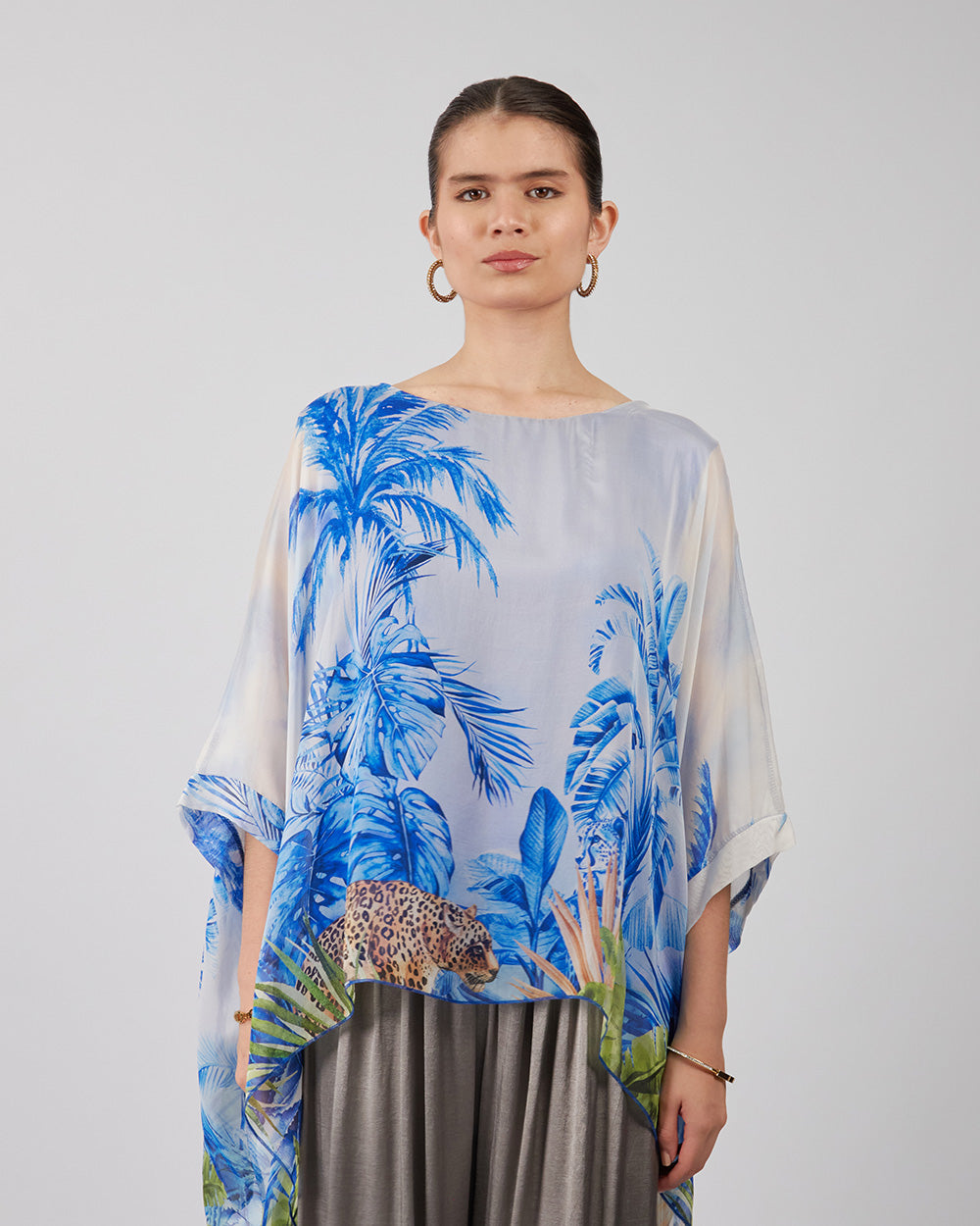 Floral Blouse With Wide Sleeves