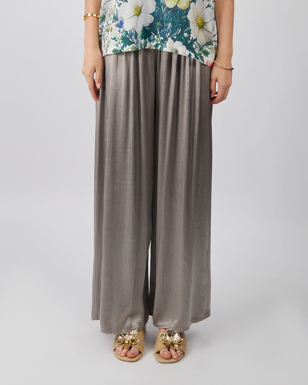 Loose-Fitting Silver Pants
