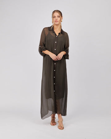 Iridescent Green Shirt Dress