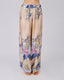 Beige Trousers With Blue Floral Print