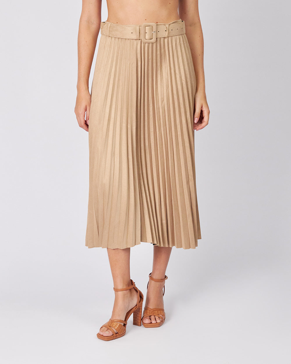 Beige Skirt With Belt
