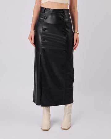 Black Vegan Leather Skirt