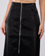 Long Black Leather-Effect Skirt