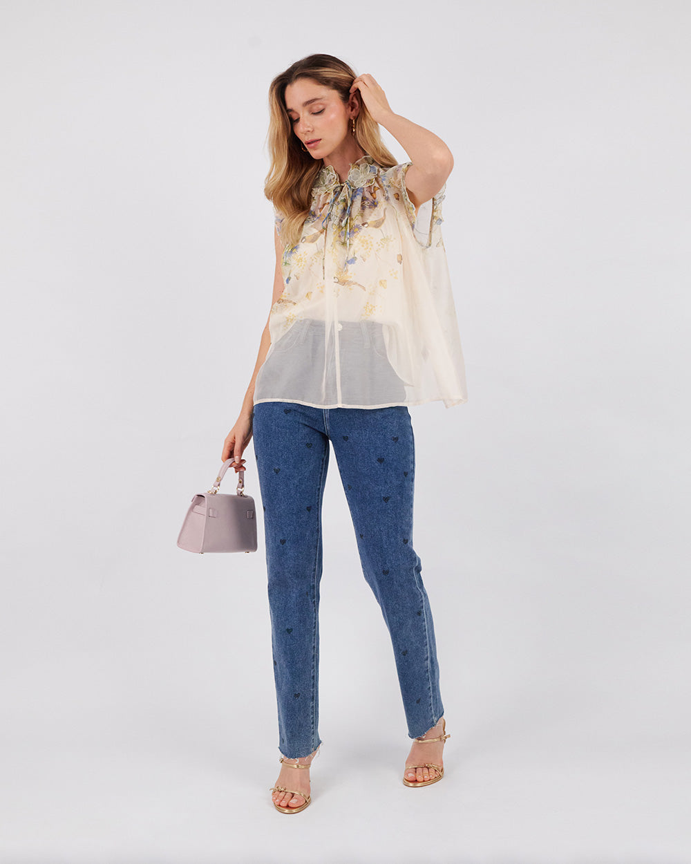 Blue Pants With Black Hearts