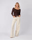 Cream Denim Pants