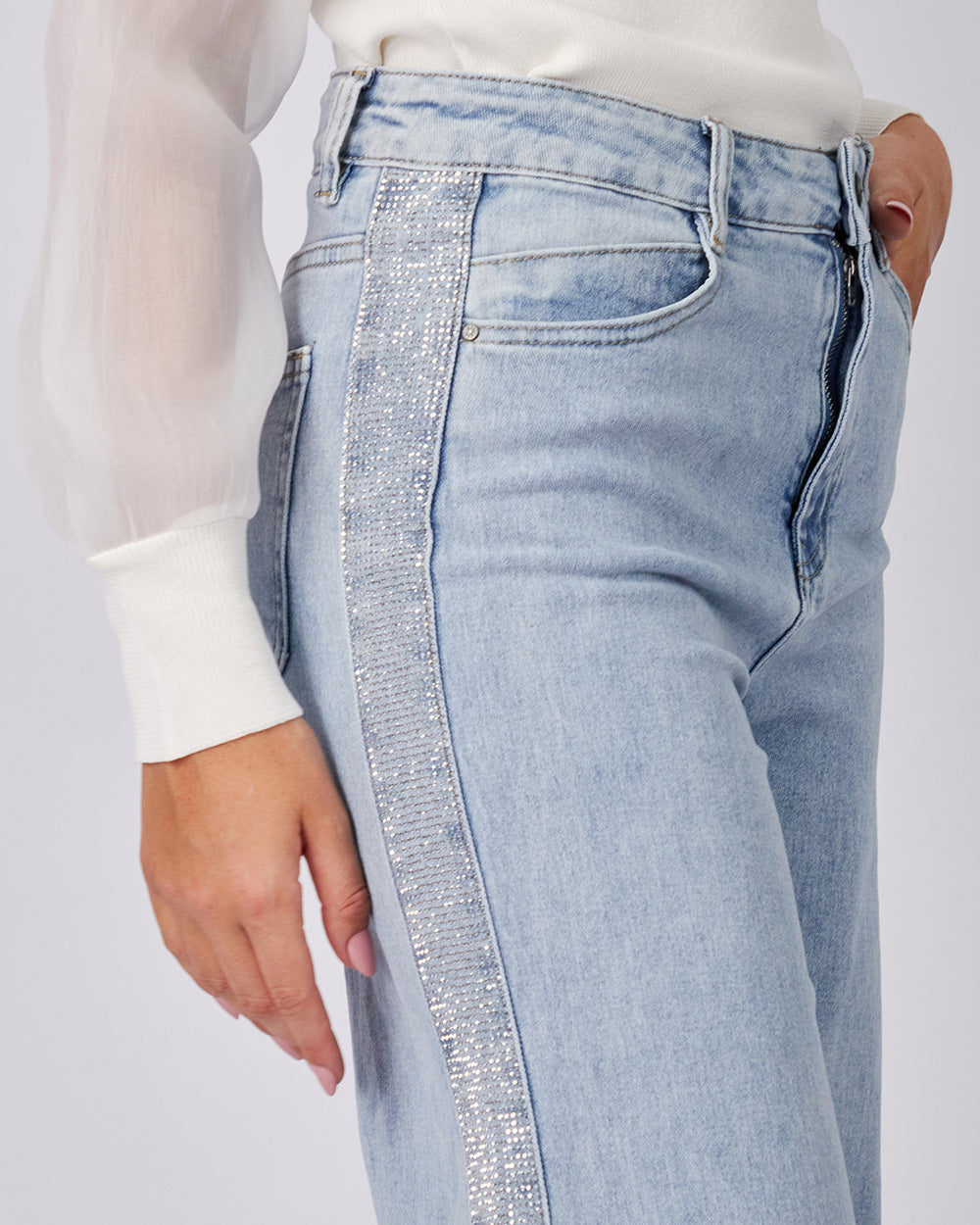 Light Blue Denim Sparkle Pants