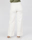 White Denim Pants With Folding Hem