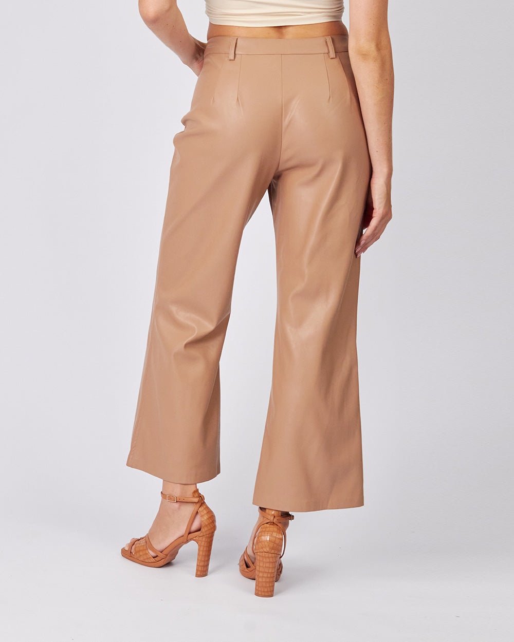 Beige Trousers Vegan Leather