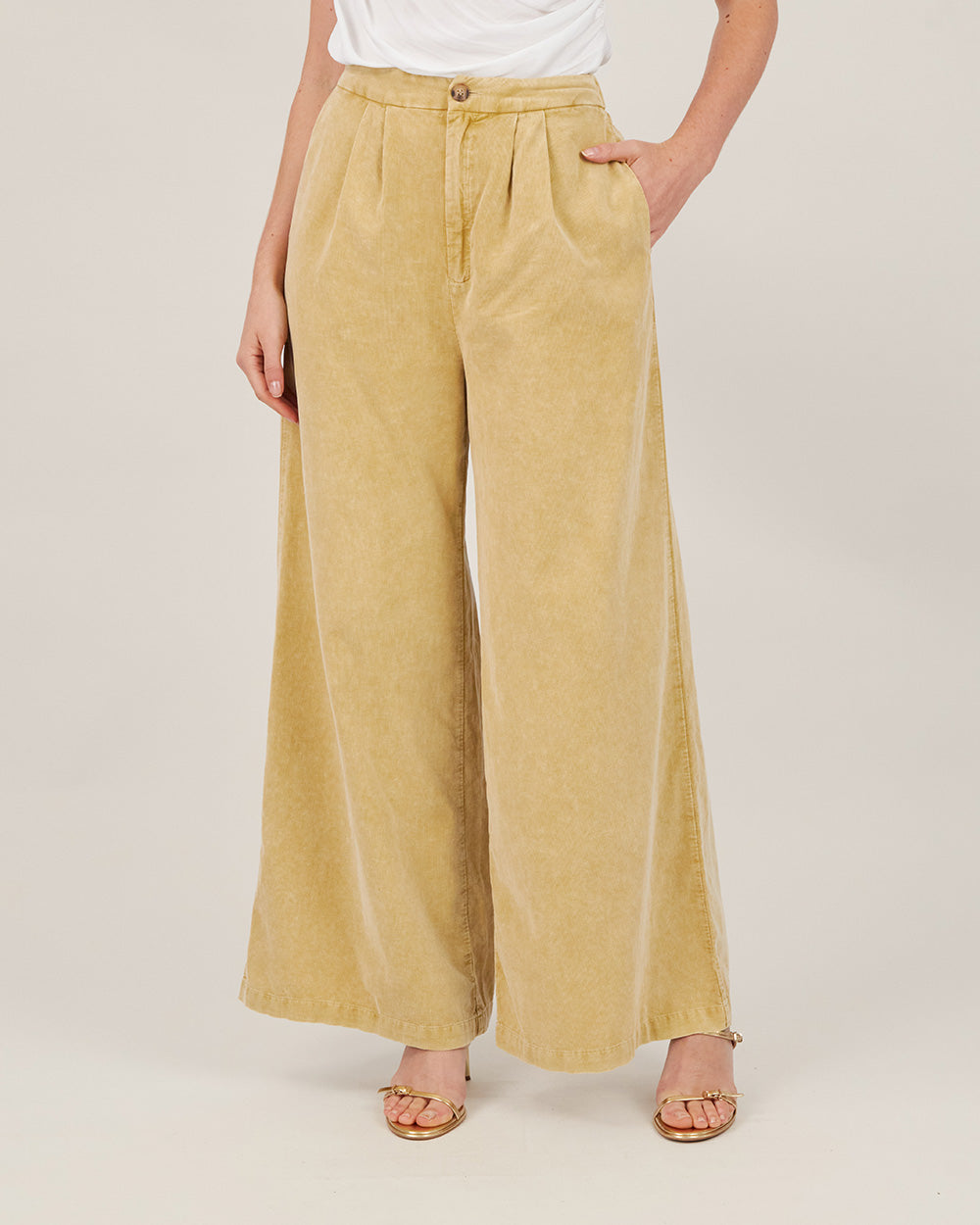 Camel Corduroy Palazzo Pants