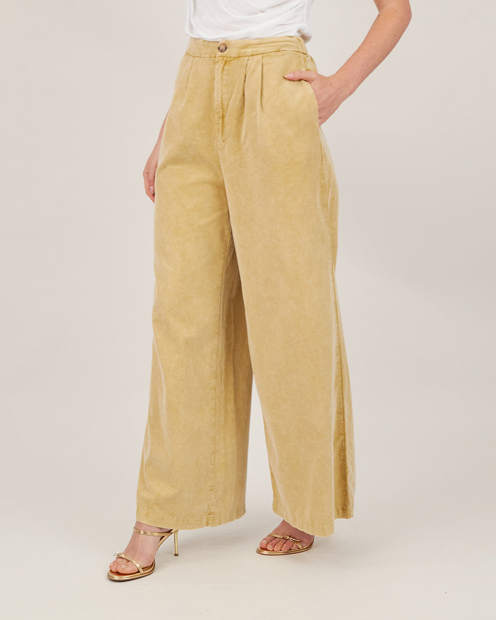 Camel Corduroy Palazzo Pants