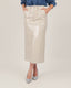 Ivory Vegan Leather Maxi Skirt