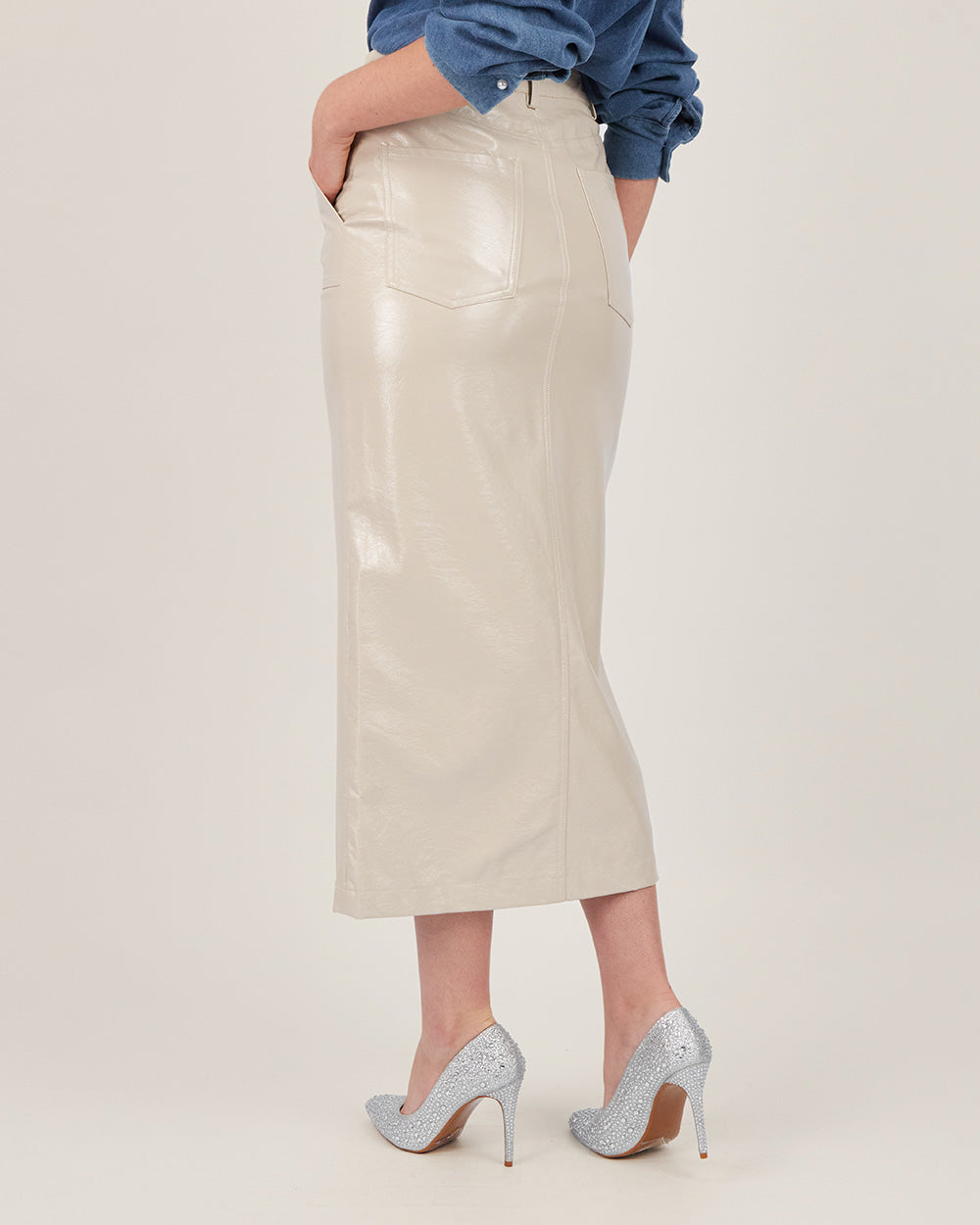 Ivory Long Skirt Pockets