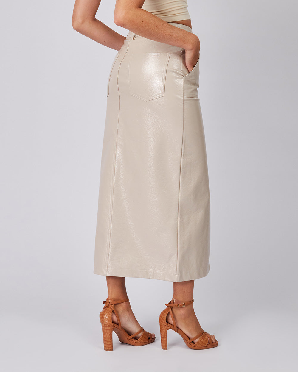 Ivory Long Skirt Pockets