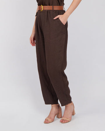 Brown Trousers With Elastic Waist