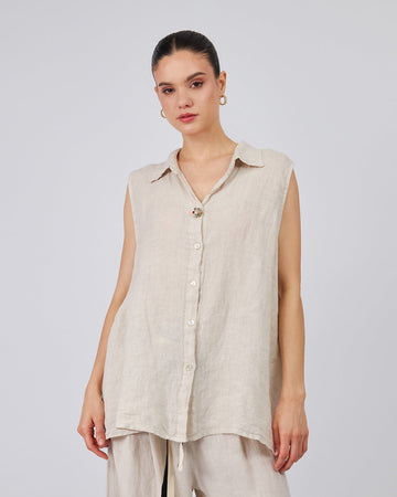 Taupe Blouse Waist Tie