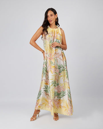 Cream Dress Yellow Flowers