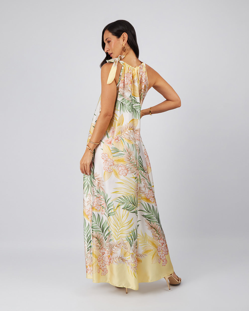 Cream Dress Yellow Flowers