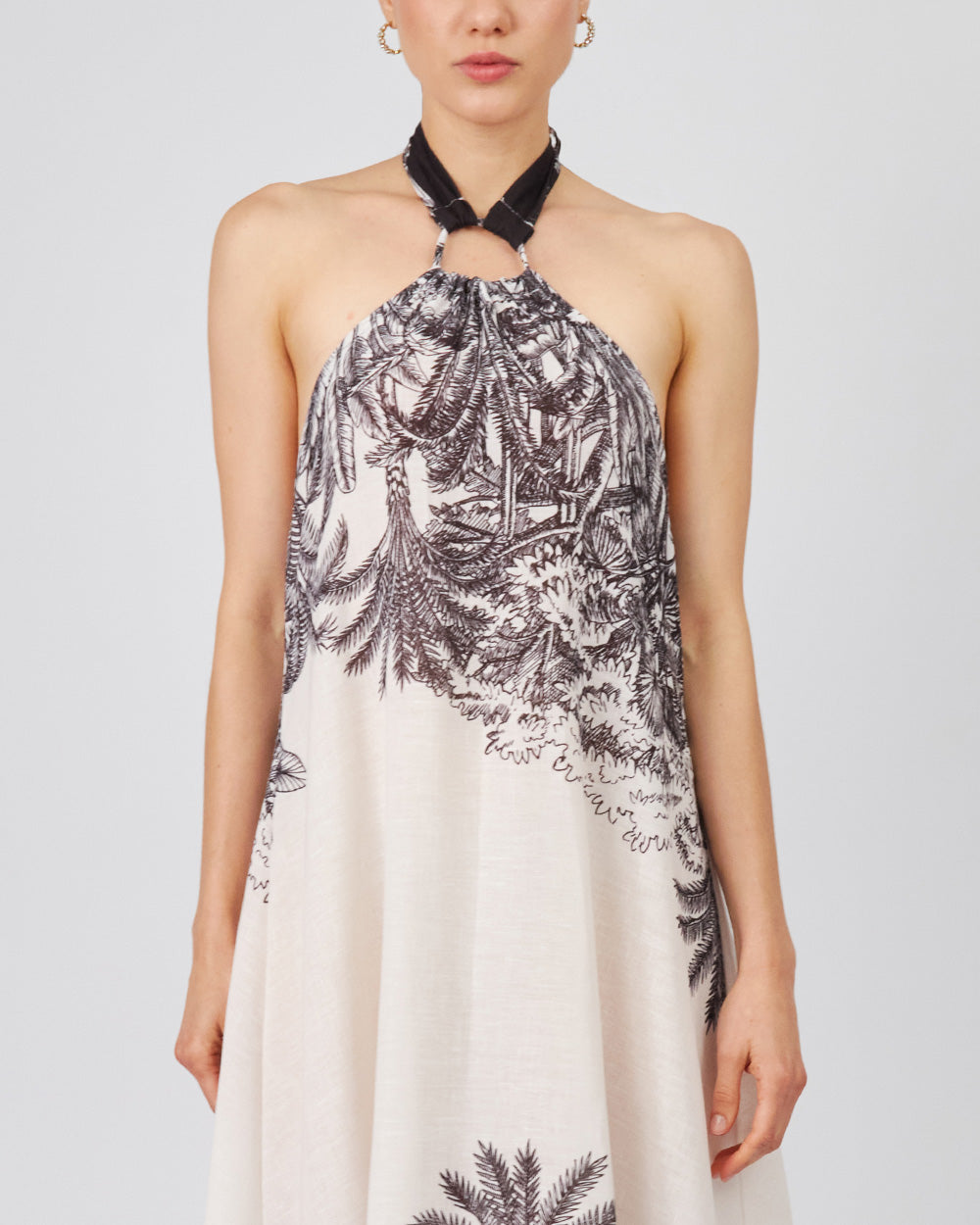 White Dress Black Palm Trees
