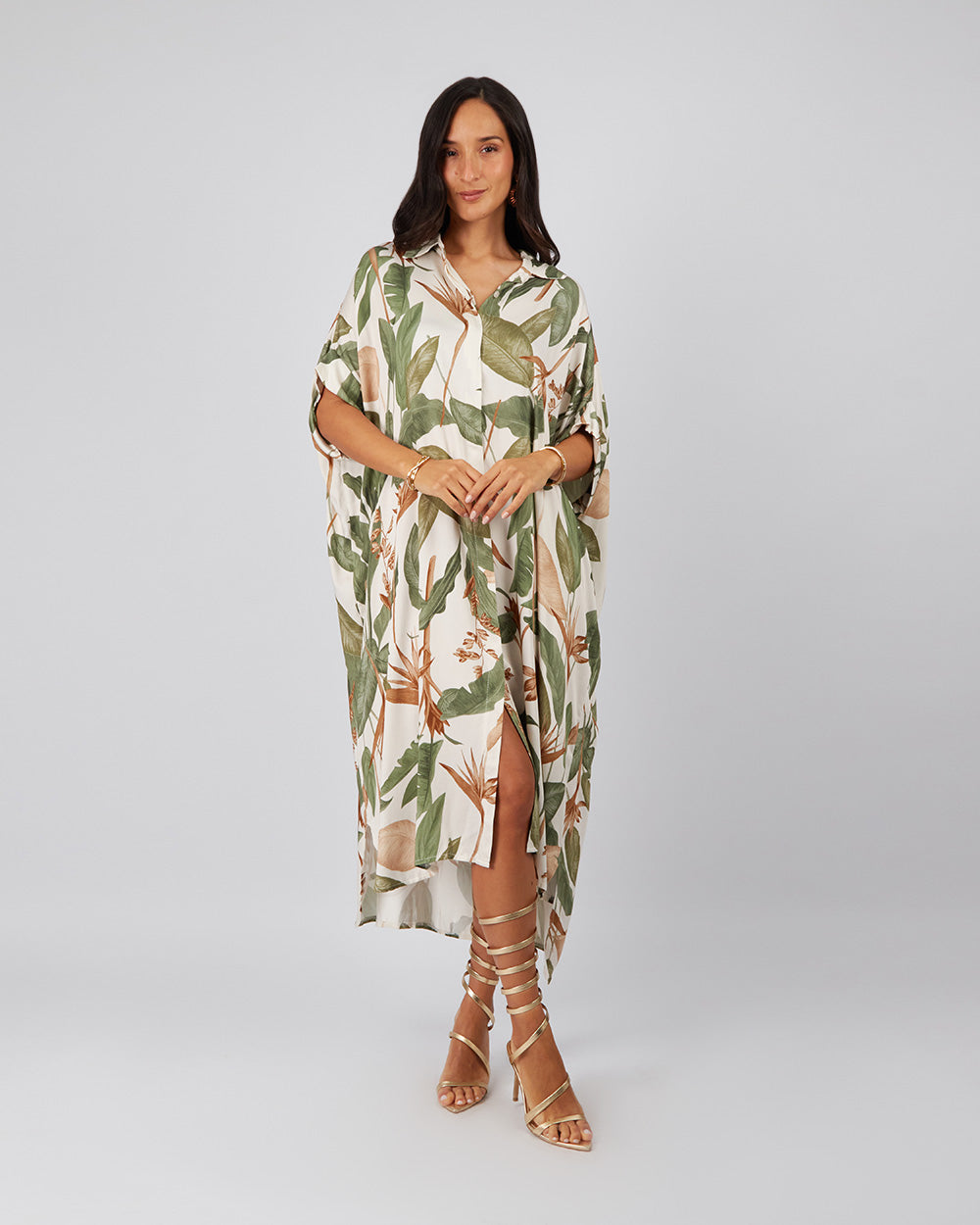 Cream Floral Shirt Dress