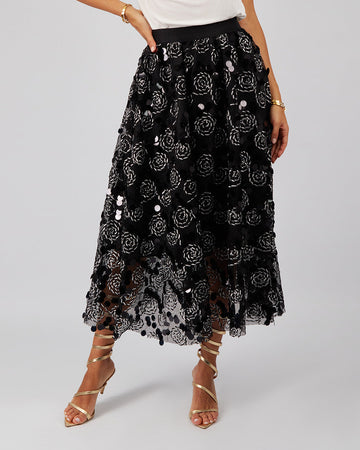 Black Sequined Skirt
