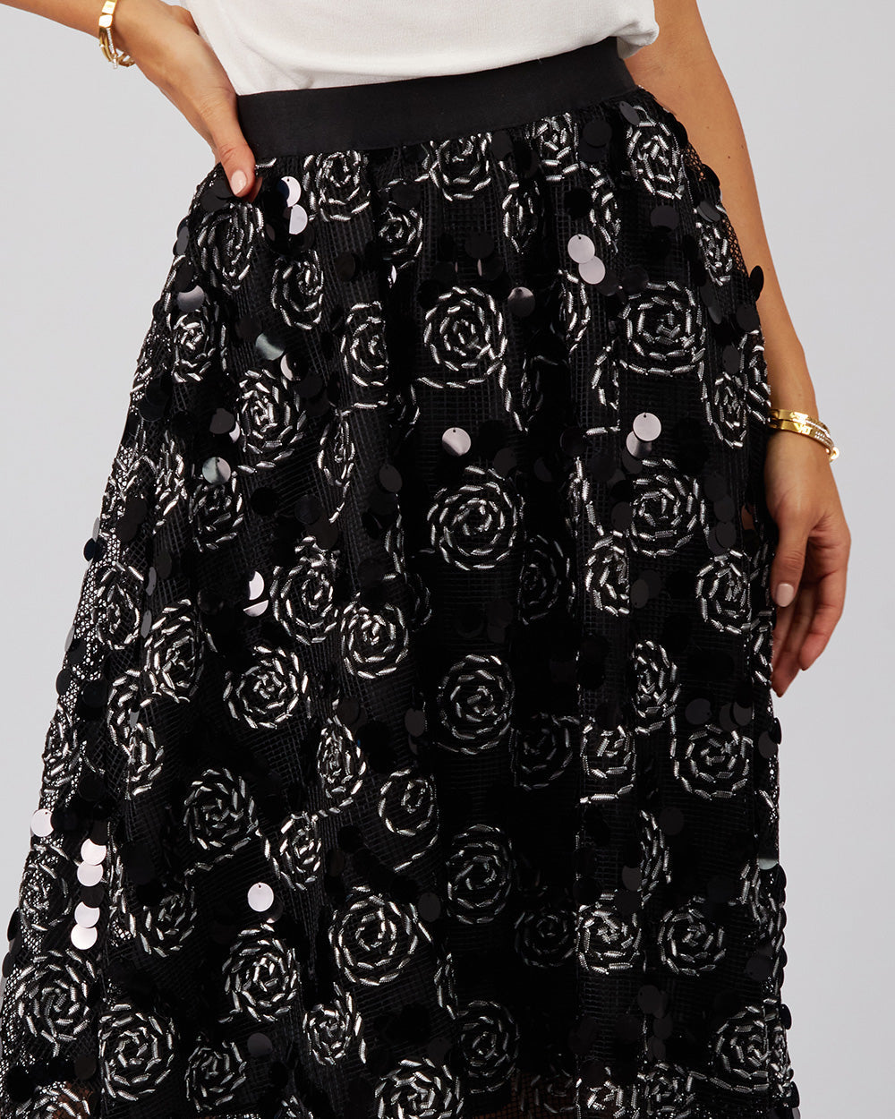 Black Sequined Skirt