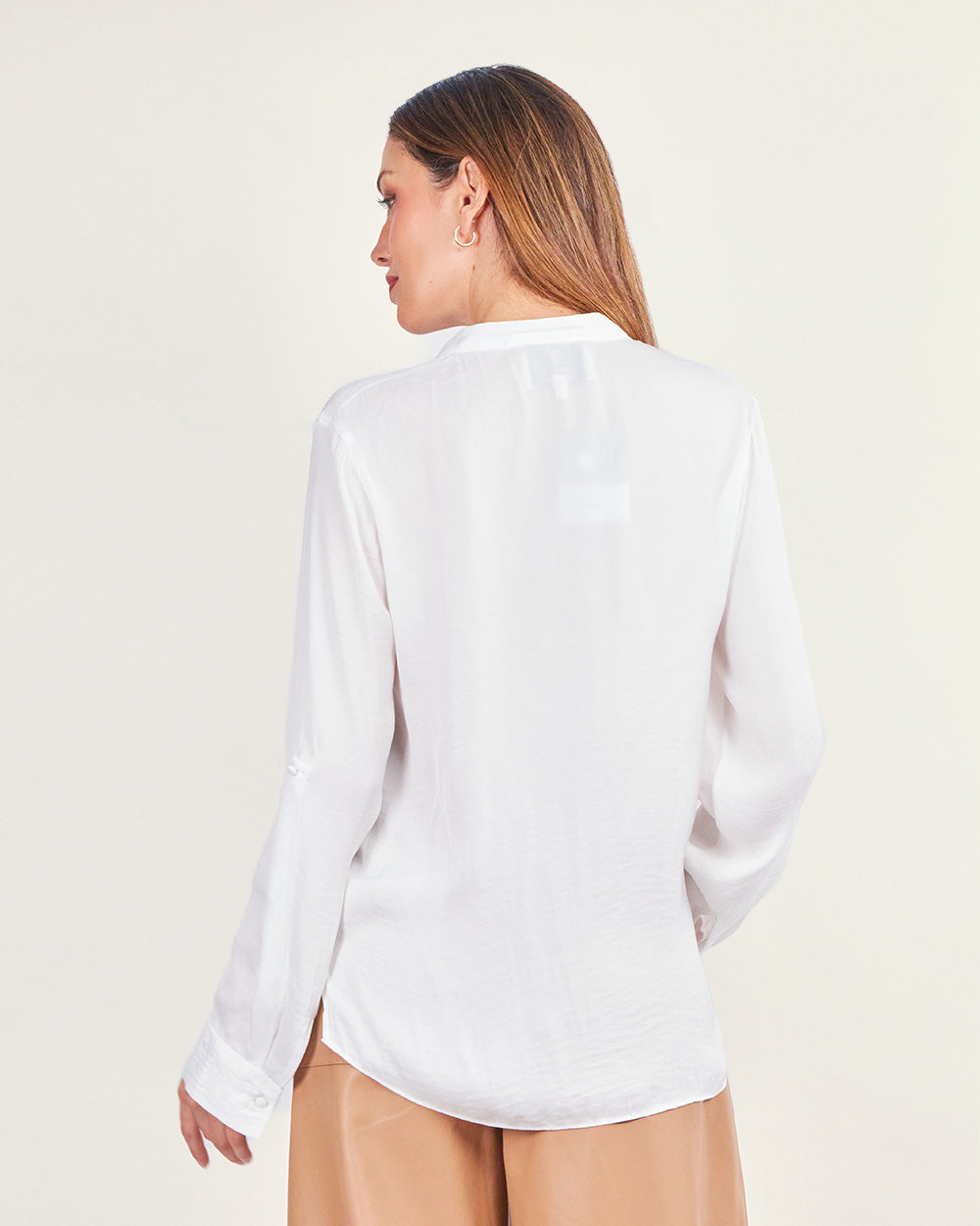 White v-neck blouse