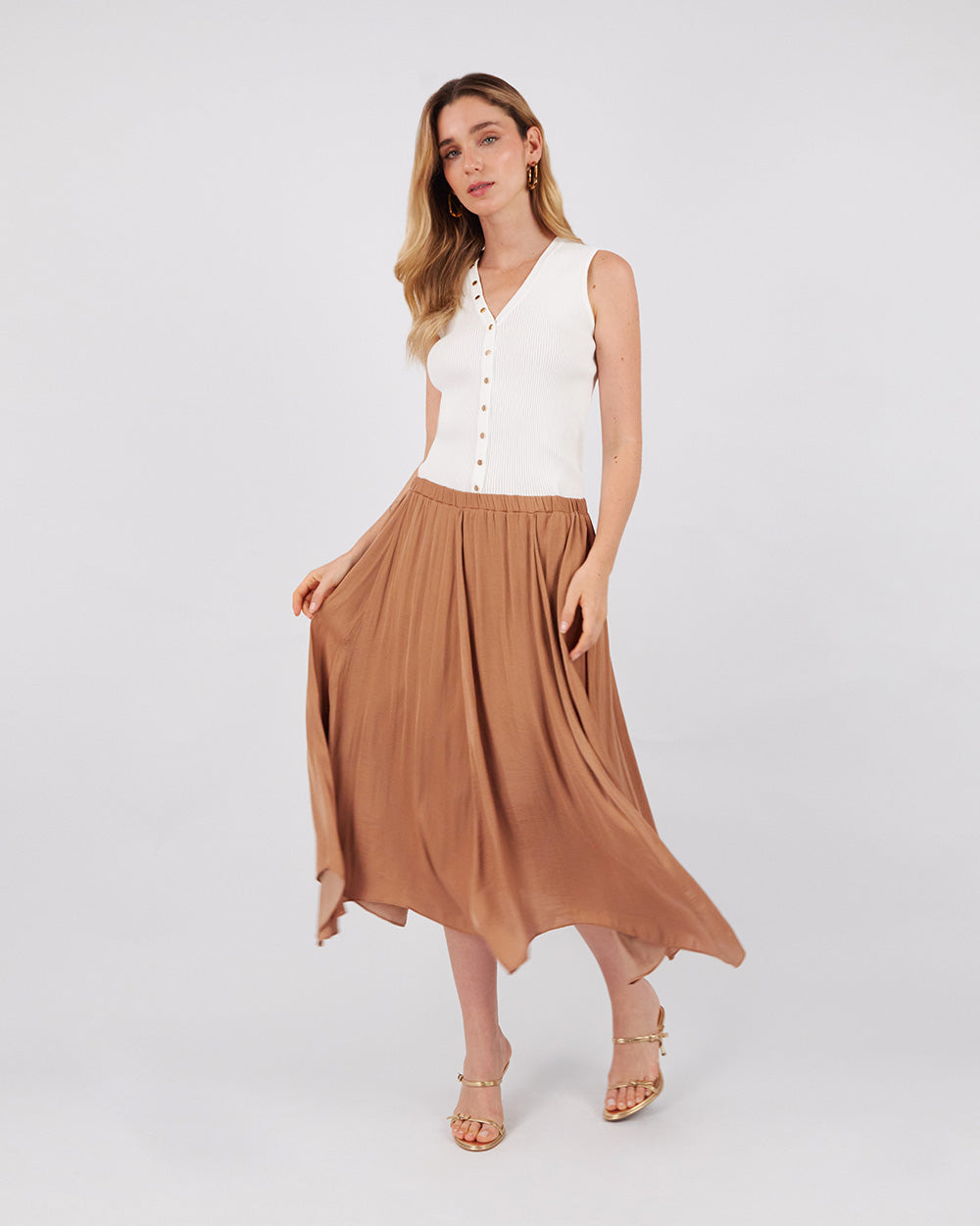 Camel Asymmetrical Skirt