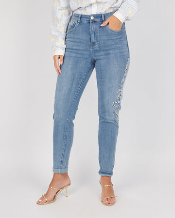 Light Blue Denim Straight-Leg Jeans