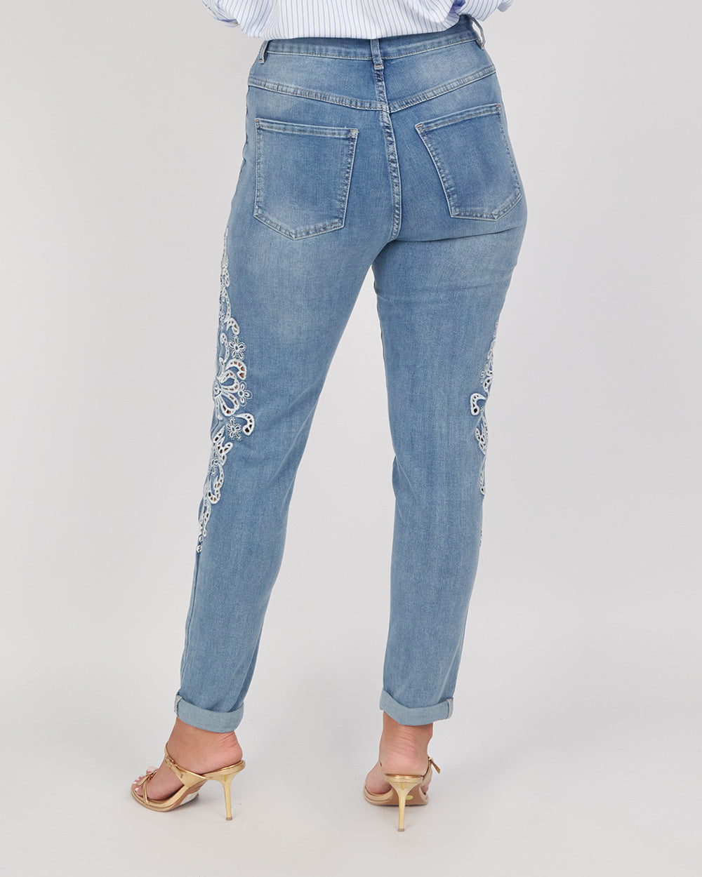 Light Blue Denim Straight-Leg Jeans