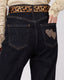 Blue Pants Animal Print Belt