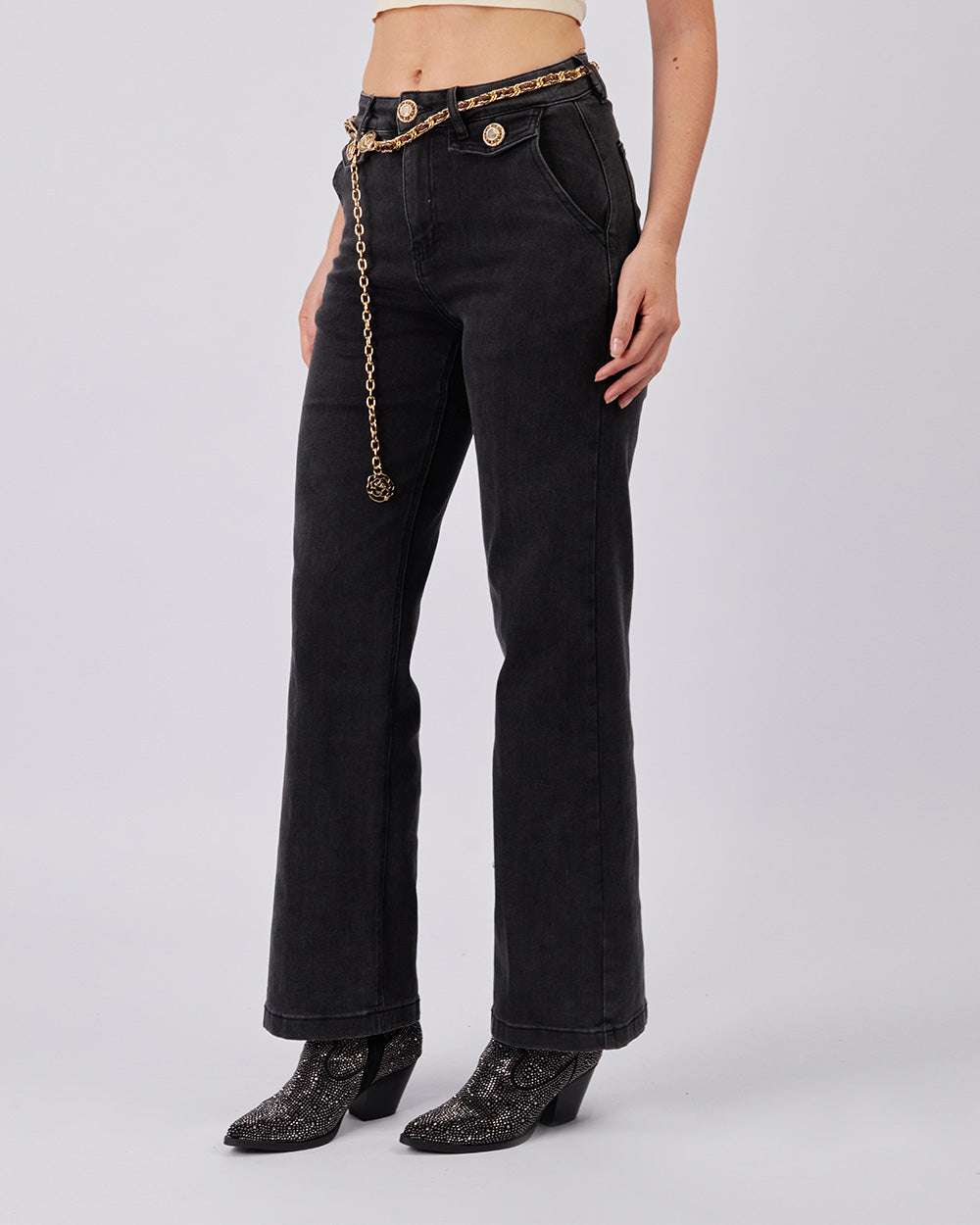 Graphite Straight-Leg Pants