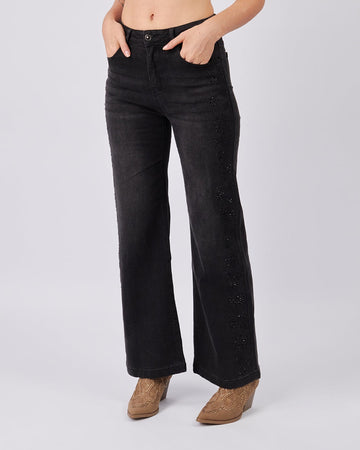 Graphite Sparkle Flower Pants
