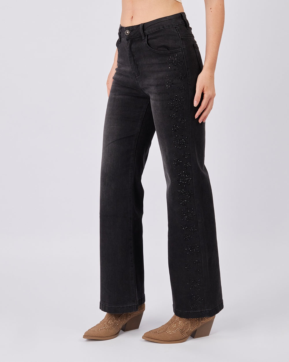 Graphite Sparkle Flower Pants