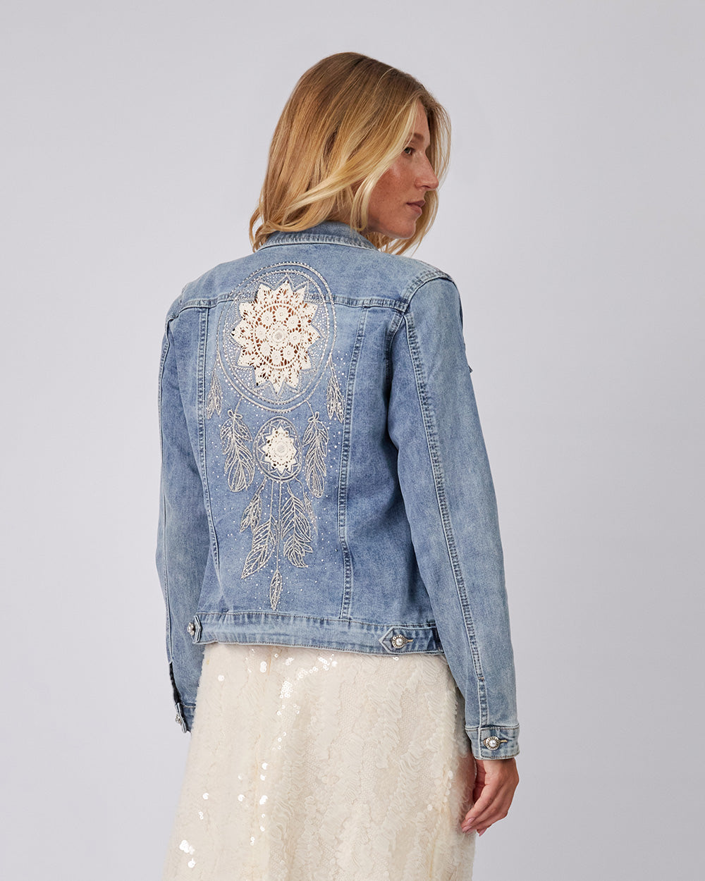 Light Blue Denim Mandala Jacket