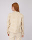 Beige Denim Jacket Embroidered Flowers