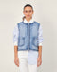 Light blue denim vest with round neck