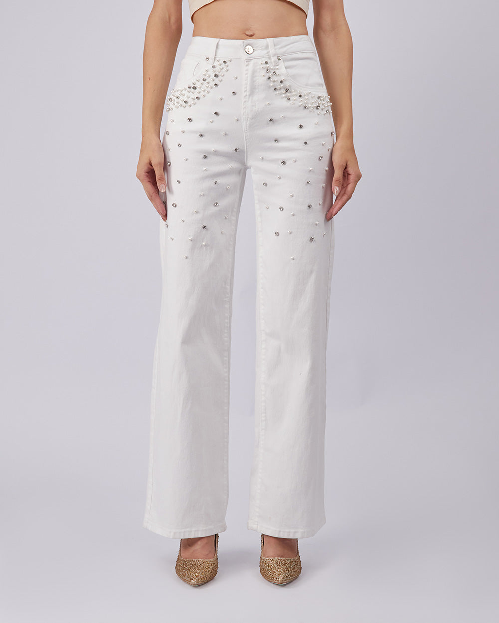 White Denim Pants