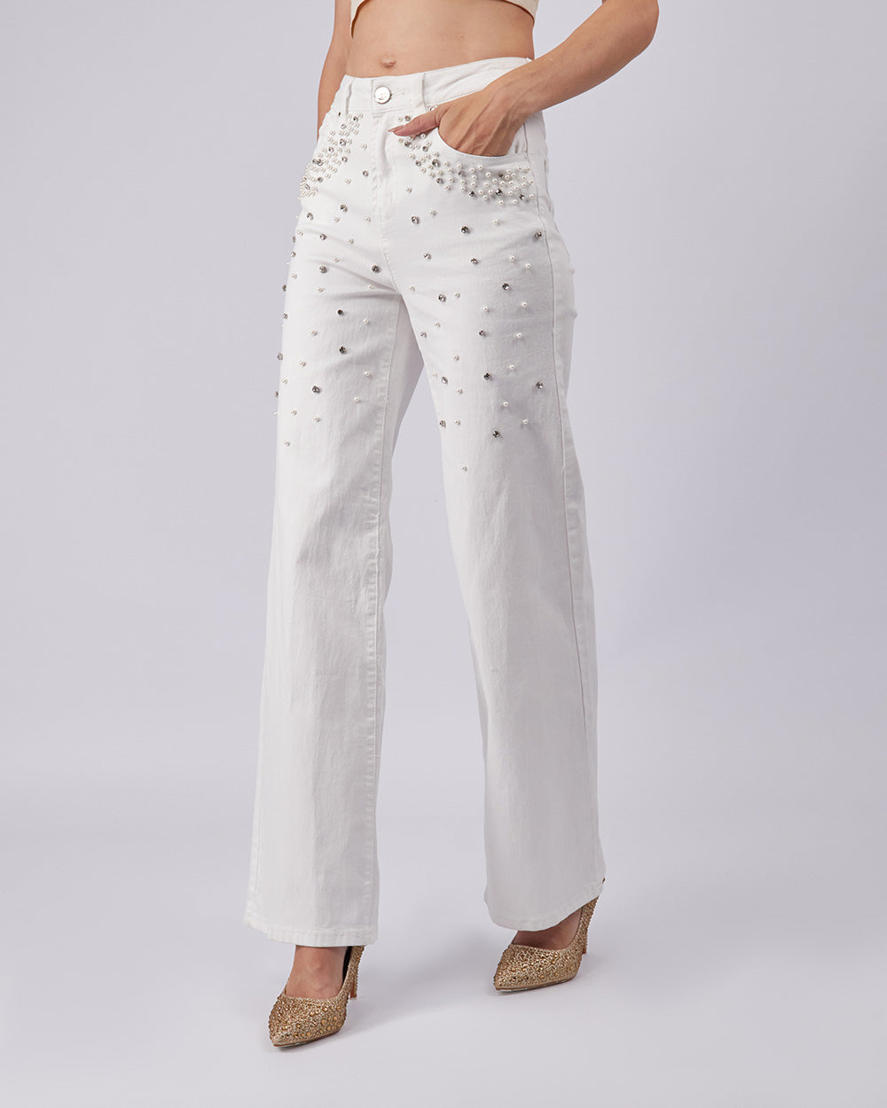 White Denim Pants