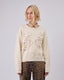 Beige Sweater With 3D Flower Knit