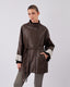 Brown Vegan Leather Coat