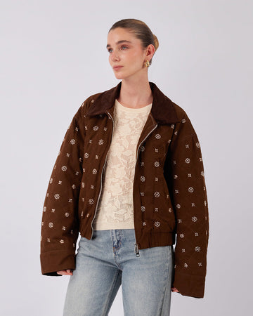 Sand Suede Bomber Jacket