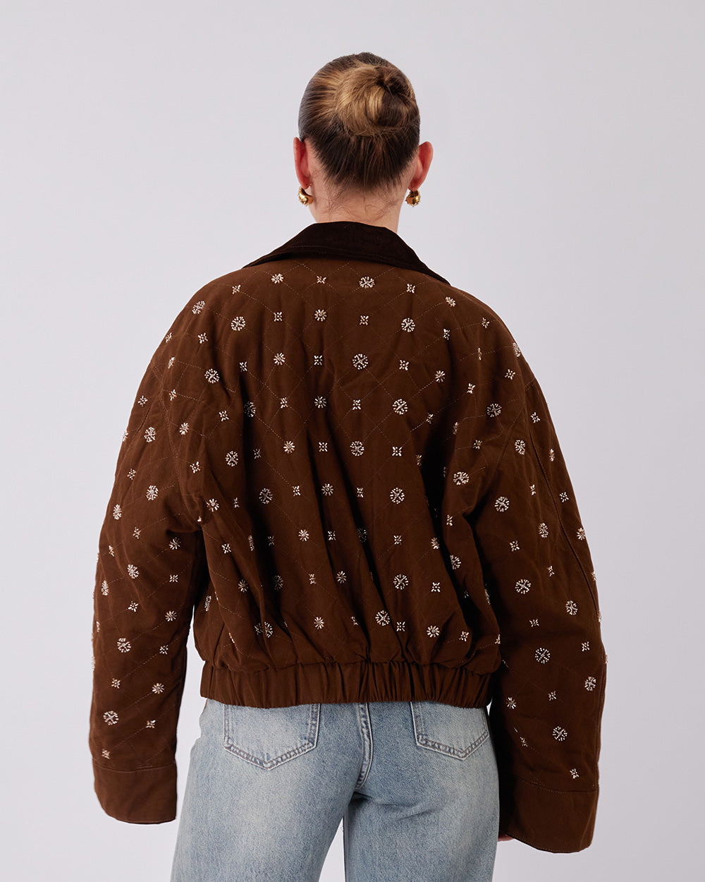 Sand Suede Bomber Jacket