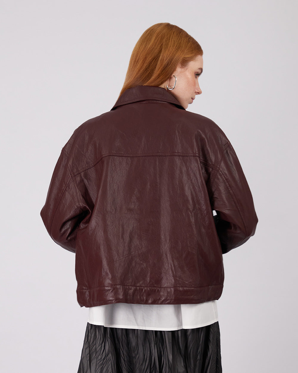 Burgundy Jacket Shirt Collar